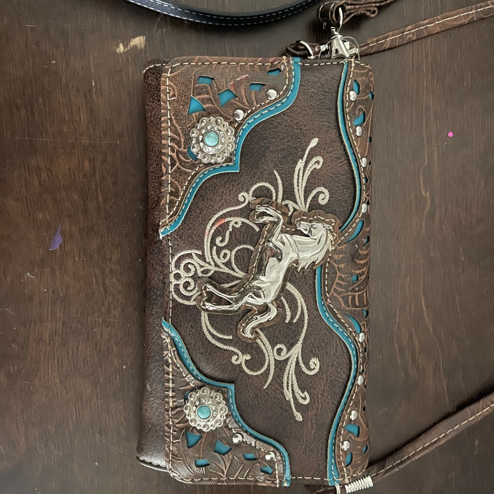 Montana west horse crossbody wallet new without tags